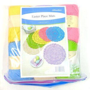Rare Herrschner's Easter Place Mat Kit - Finished Size Six 14" Mats - New Kit